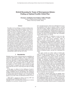 Hybrid Reasoning for Teams of Heterogeneous Robots: