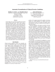 Automatic Formalization of Clinical Practice Guidelines James H. Harrison