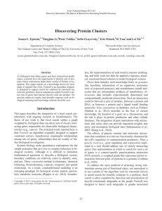 Discovering Protein Clusters Susan L. Epstein, Xingjian Li,