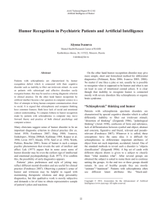 Humor Recognition in Psychiatric Patients and Artificial Intelligence Alyona Ivanova