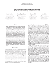 How Is Grandma Doing? Predicting Functional Saskia Robben Gwenn Englebienne