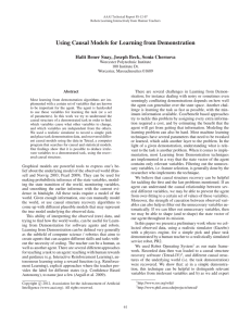 Using Causal Models for Learning from Demonstration