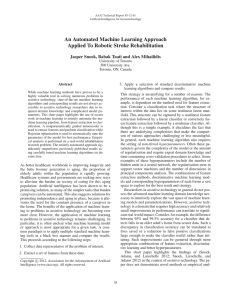 An Automated Machine Learning Approach Applied To Robotic Stroke Rehabilitation