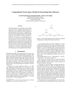Compositional Vector Space Models for Knowledge Base Inference