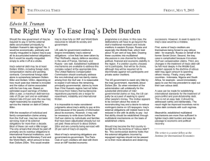 The Right Way To Ease Iraq’s Debt Burden  Edwin M. Truman T