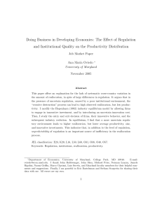 Doing Business in Developing Economies: The Effect of Regulation