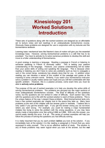 Kinesiology 201 Worked Solutions Introduction