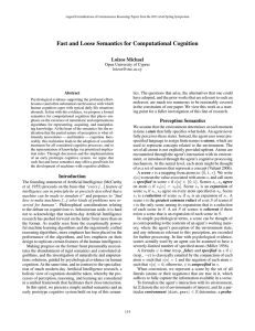 Fast and Loose Semantics for Computational Cognition Loizos Michael
