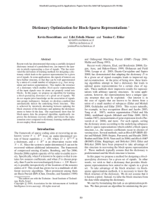 Dictionary Optimization for Block-Sparse Representations