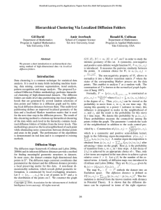 Hierarchical Clustering Via Localized Diffusion Folders Gil David Amir Averbuch Ronald R. Coifman