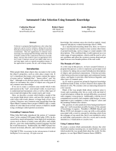 Automated Color Selection Using Semantic Knowledge Catherine Havasi Robert Speer Justin Holmgren