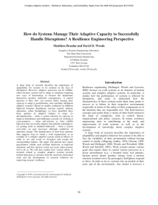 How do Systems Manage Their Adaptive Capacity to Successfully