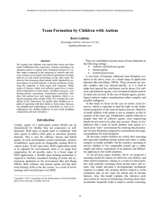 Team Formation by Children with Autism Boris Galitsky