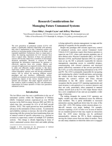 Research Considerations for Managing Future Unmanned Systems  Ciara Sibley