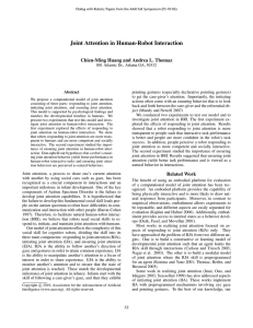 Joint Attention in Human-Robot Interaction Chien-Ming Huang and Andrea L. Thomaz