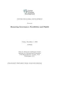 Measuring Governance: Possibilities and Pitfalls