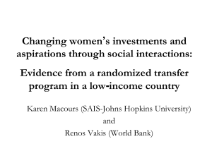 Changing women’s investments and aspirations through social interactions: