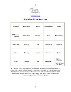 State of the Union Bingo 2006