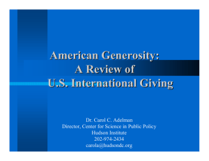American Generosity: A Review of U.S. International Giving