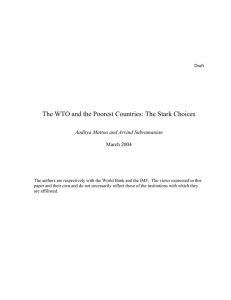 The WTO and the Poorest Countries: The Stark Choices  March 2004