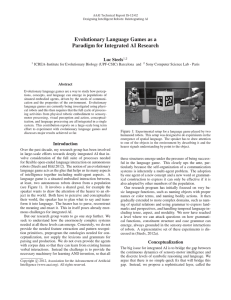 Evolutionary Language Games as a Paradigm for Integrated AI Research Luc Steels