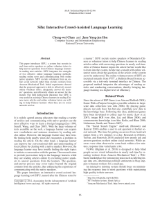 Sifu: Interactive Crowd-Assisted Language Learning Cheng-wei Chan and Jane Yung-jen Hsu