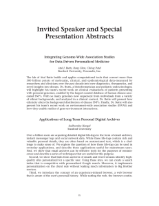 Invited Speaker and Special Presentation Abstracts Integrating Genome-Wide Association Studies