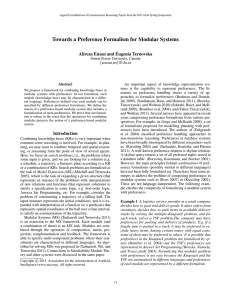 Towards a Preference Formalism for Modular Systems