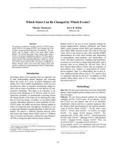 Which States Can Be Changed by Which Events? Niloofar Montazeri