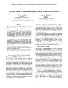 Algebraic Models of the Self-Orientation Concept for Autonomous Systems Olivier Bartheye