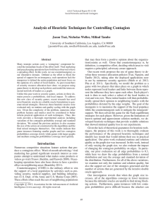 Analysis of Heuristic Techniques for Controlling Contagion