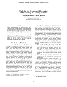 Modeling the Evolution of Knowledge and Reasoning in Learning Systems