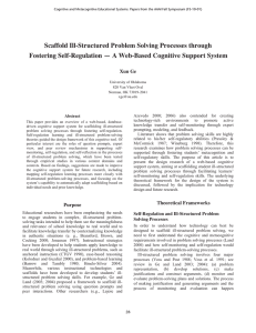 Scaffold Ill-Structured Problem Solving Processes through Fostering Self-Regulation — A Web-