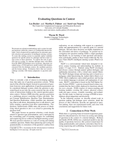 Evaluating Questions in Context Wayne H. Ward