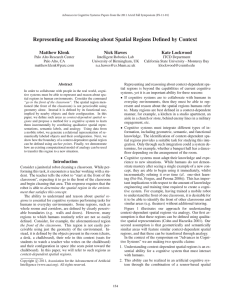 Representing and Reasoning about Spatial Regions Deﬁned by Context Matthew Klenk