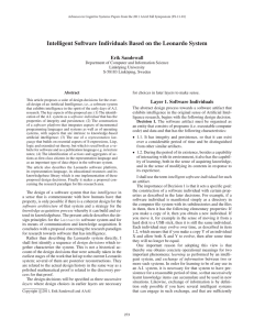 Intelligent Software Individuals Based on the Leonardo System Erik Sandewall