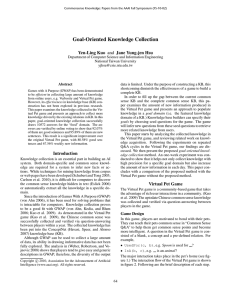 Goal-Oriented Knowledge Collection Yen-Ling Kuo and Jane Yung-jen Hsu