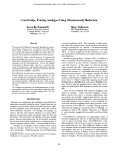 CrossBridge: Finding Analogies Using Dimensionality Reduction Jayant Krishnamurthy Henry Lieberman
