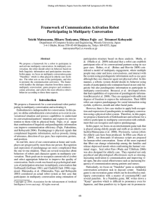 Framework of Communication Activation Robot Participating in Multiparty Conversation