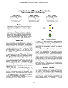 Ambiguities in Spatial Language Understanding in Situated Human Robot Dialogue Changsong Liu