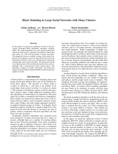 Block Modeling in Large Social Networks with Many Clusters Marie desJardins