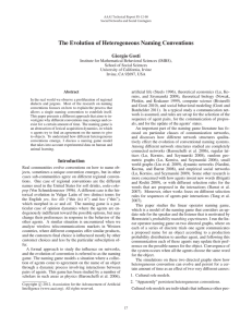 The Evolution of Heterogeneous Naming Conventions Giorgio Gosti