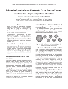 Information Dynamics Across Subnetworks: Germs, Genes, and Memes Patrick Grim,