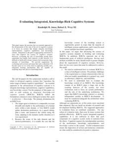 Evaluating Integrated, Knowledge-Rich Cognitive Systems