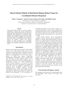 Shared Mental Models of Distributed Human-Robot Teams for Coordinated Disaster Responses