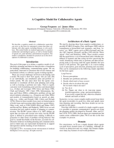 A Cognitive Model for Collaborative Agents George Ferguson and James Allen