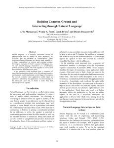 Building Common Ground and Interacting through Natural Language  Arthi Murugesan