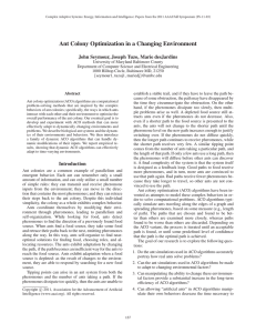 Ant Colony Optimization in a Changing Environment