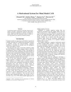 A Motivational System For Mind Model CAM Zhongzhi Shi , Jianhua Zhang