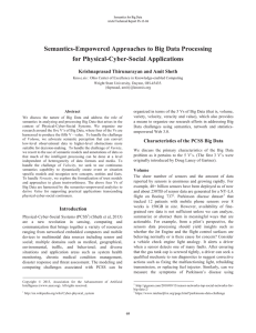 Semantics-Empowered Approaches to Big Data Processing for Physical-Cyber-Social Applications